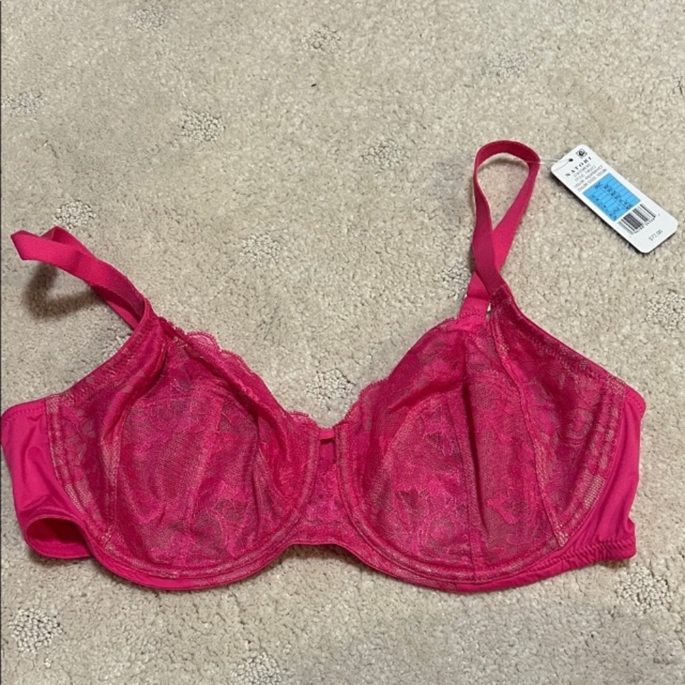 Natori Vibrant Pink Lace Bra 36 C